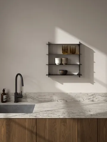 Półka ścienna Division - Black steel, 45x45x10 cm - Andersen Furniture