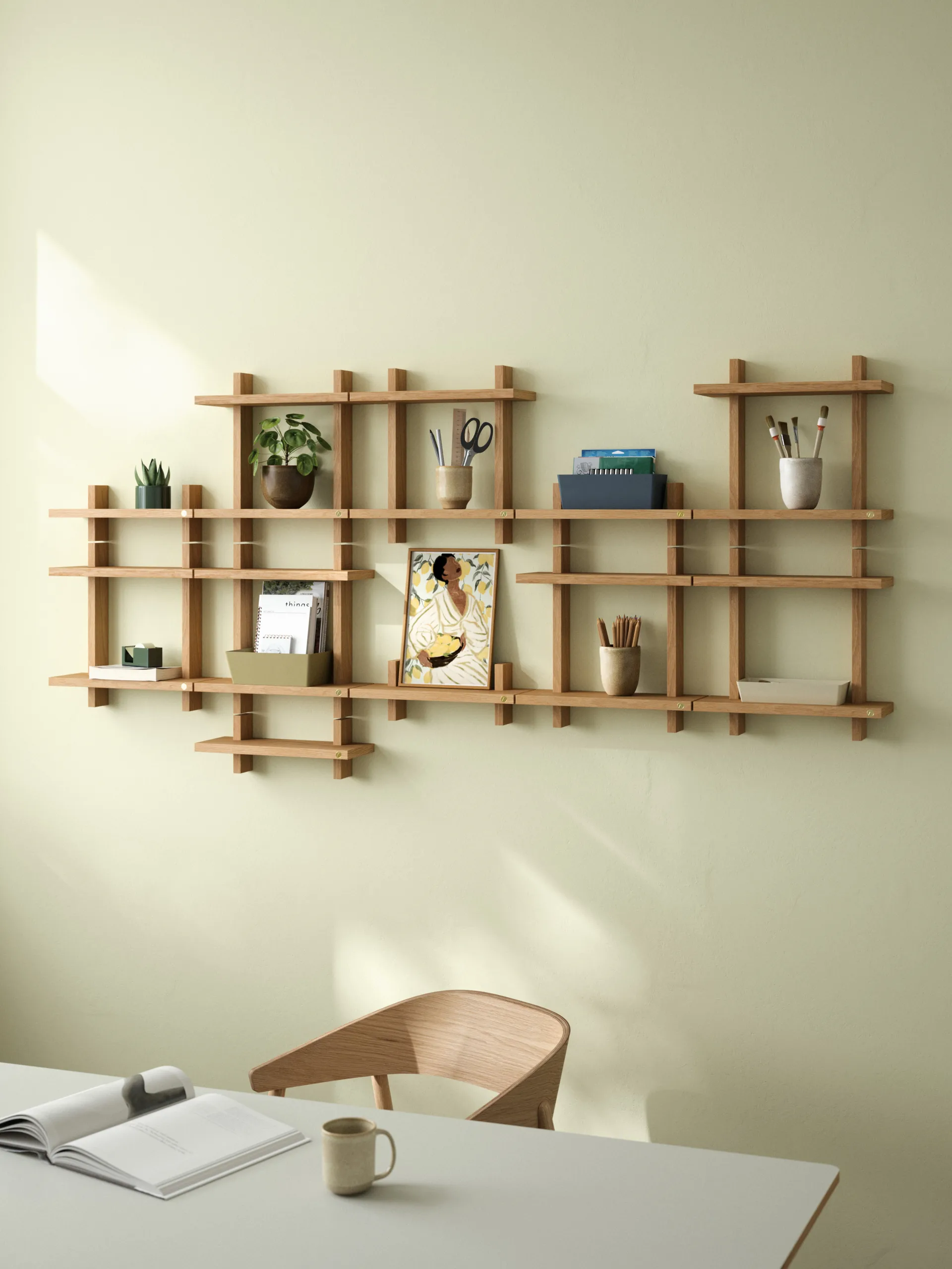 Półka ścienna Treat Double, Oiled Nature Oak, 34x12x34 cm Andersen Furniture