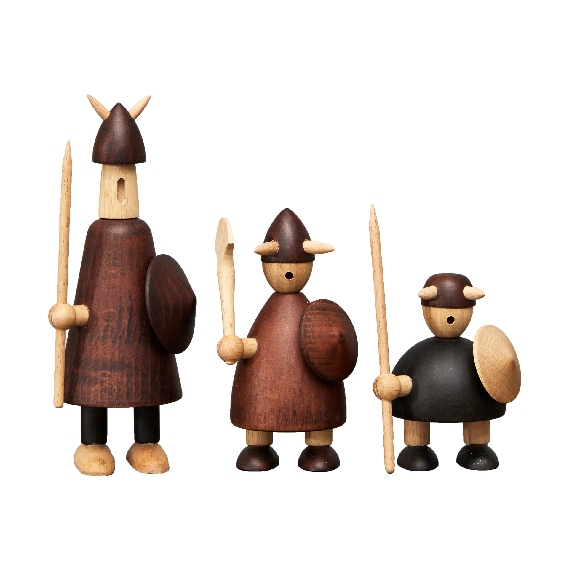 The vikings of Denmark drewniana figurka 3 sztuki, Stained beech Andersen Furniture