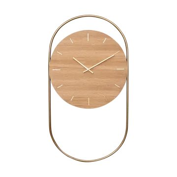 Zegar ścienny A-Wall 41x76 cm - Oak-brass - Andersen Furniture