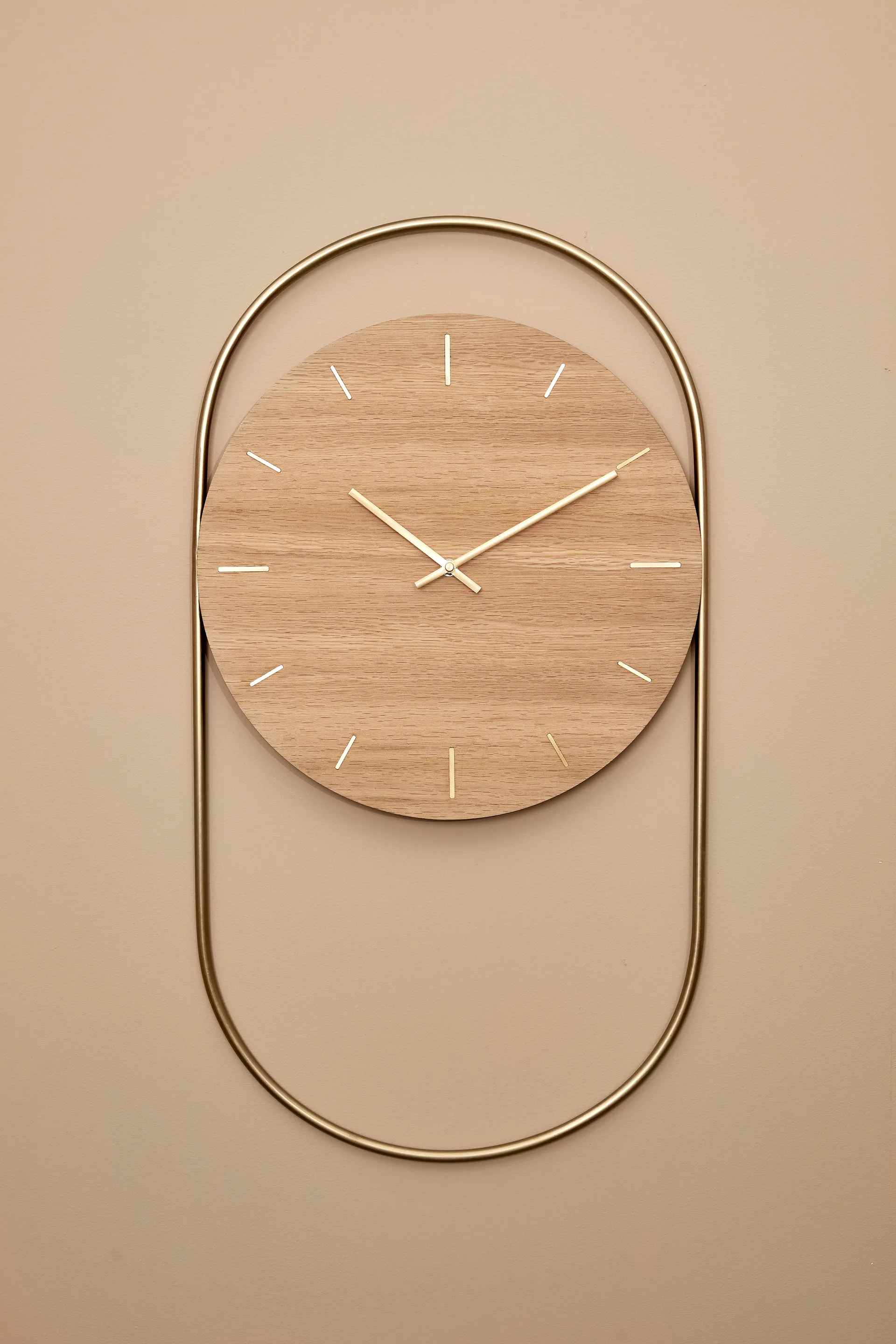 Zegar ścienny A-Wall 41x76 cm, Oak-brass Andersen Furniture