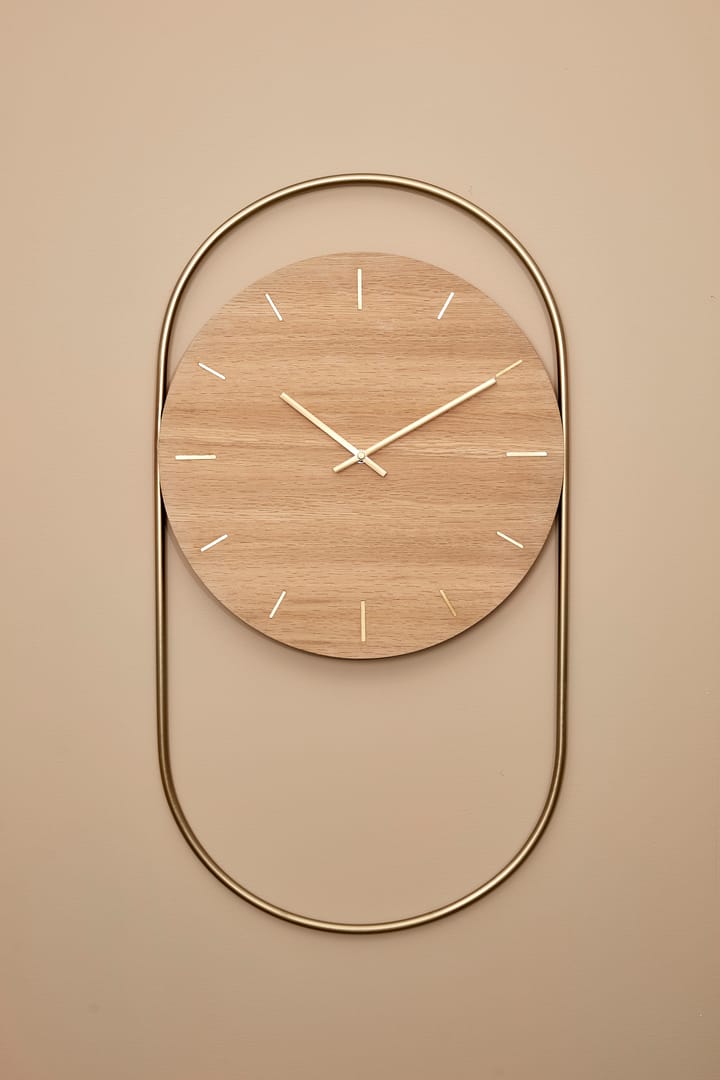 Zegar ścienny A-Wall 41x76 cm - Oak-brass - Andersen Furniture