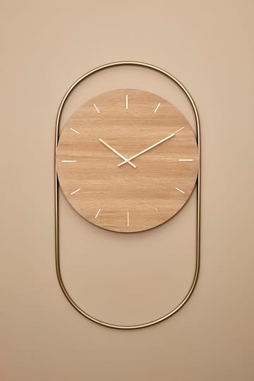 Zegar ścienny A-Wall 41x76 cm - Oak-brass - Andersen Furniture