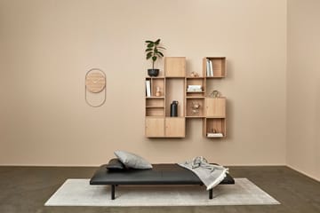 Zegar ścienny A-Wall 41x76 cm - Oak-brass - Andersen Furniture