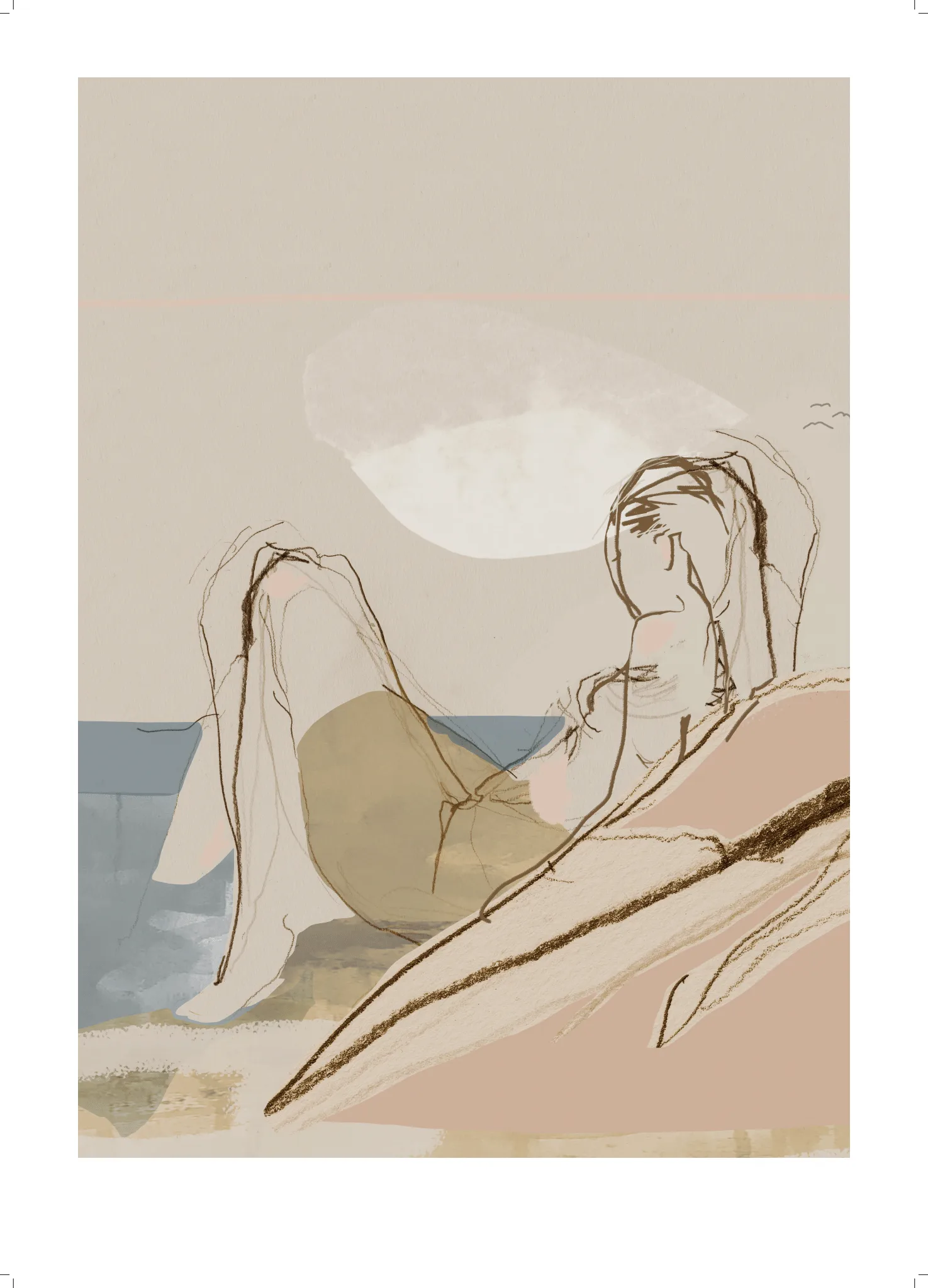 Plakat By the ocean, 50x70 cm Anna Bülow