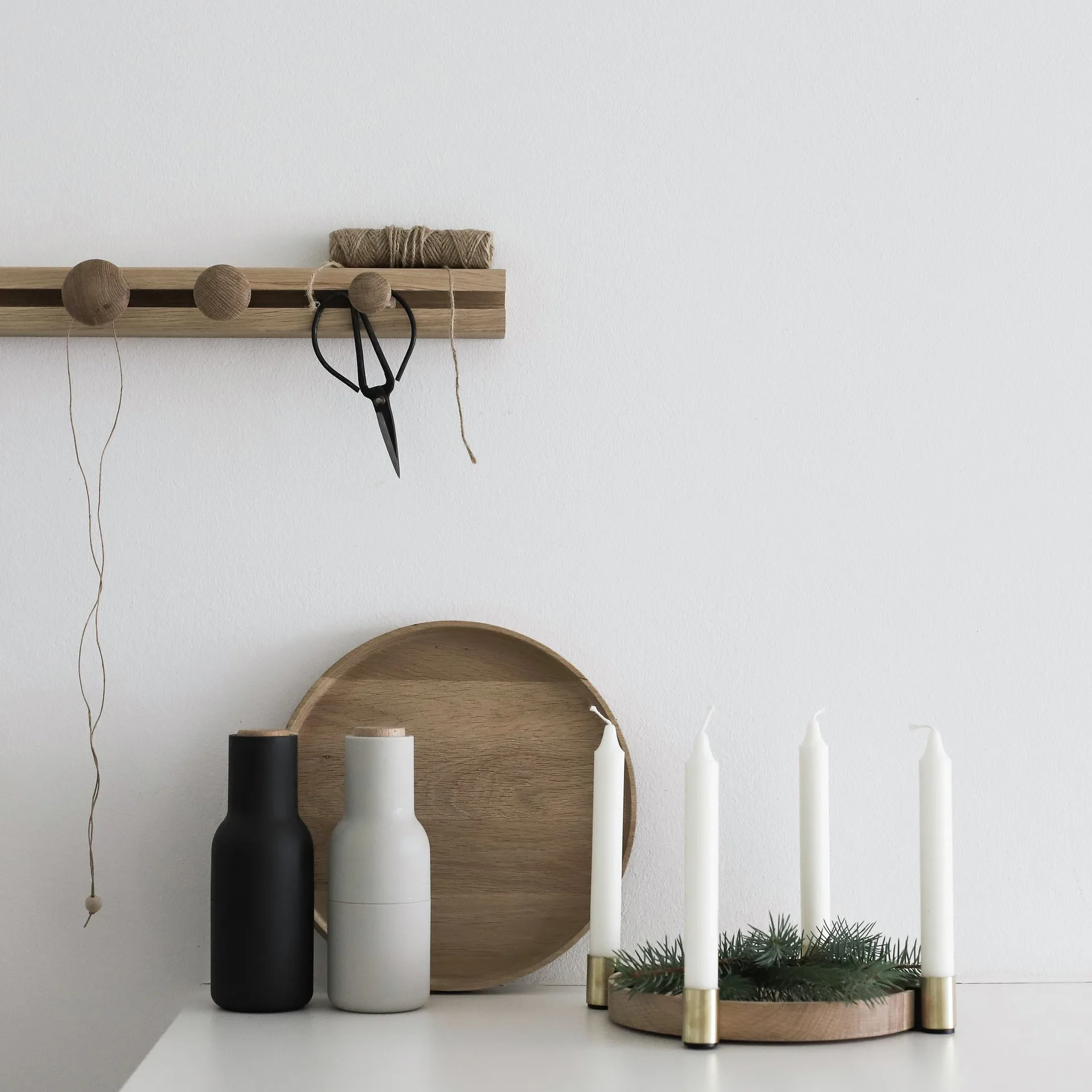 Luna maxi świecznik, Dąb-mosiądz Applicata