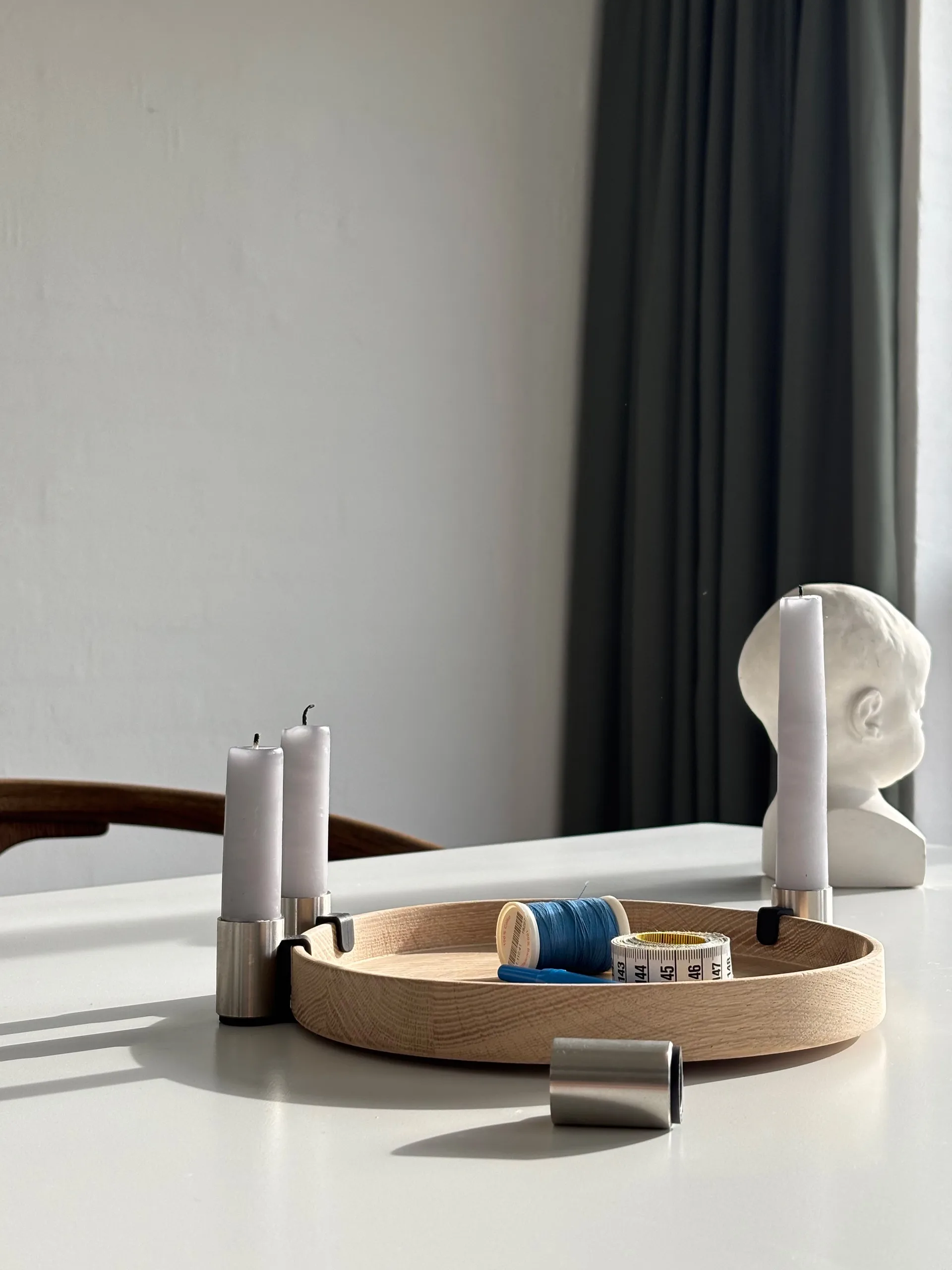 Świecznik adwentowy Luna Ø27 cm, Dąb-stal Applicata