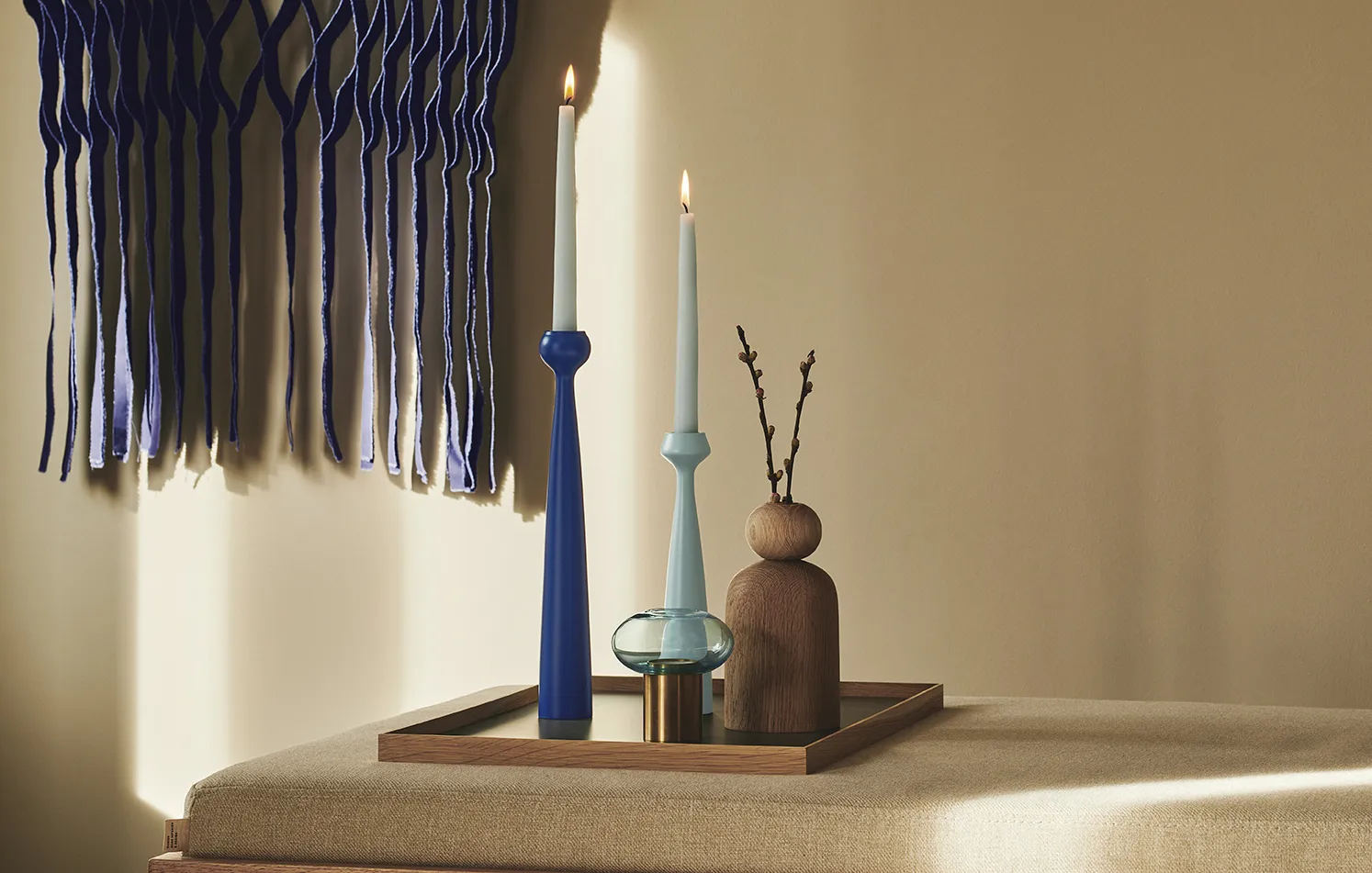 Świecznik Blossom Lily 24,5 cm , Sky blue Applicata