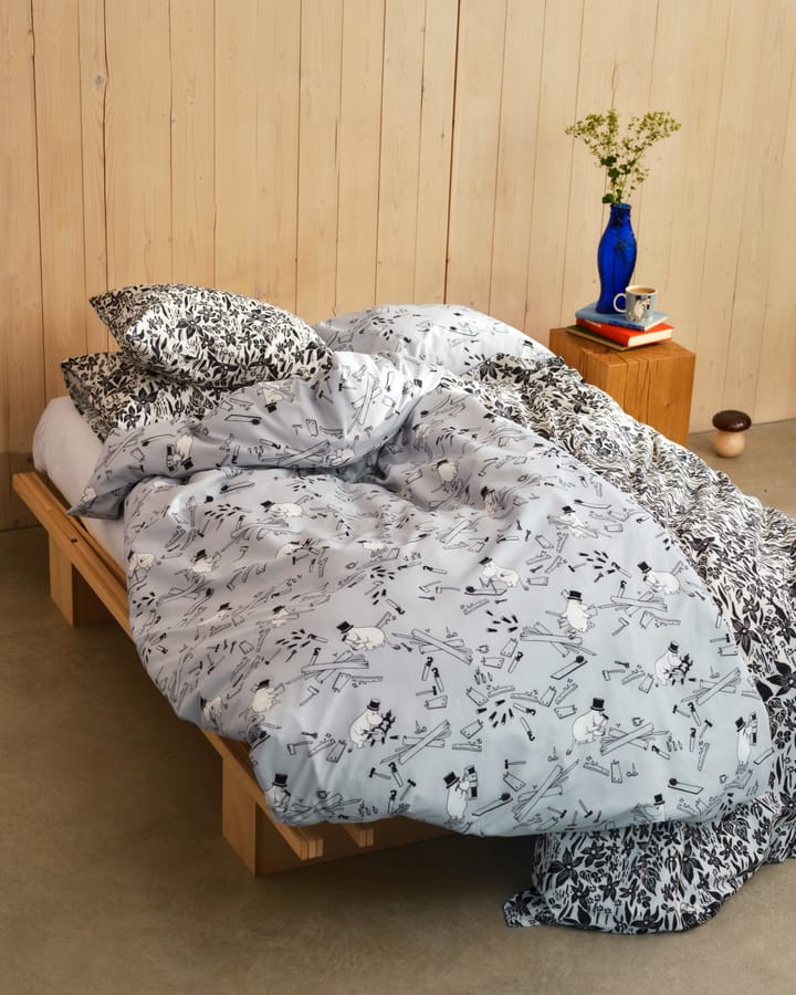 Mumin zestaw łóżko 150x210 cm - Fioletowy czarny i biały - Arabia