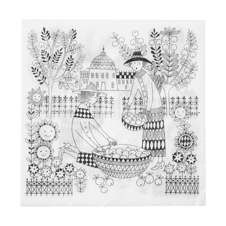 Papierowe serwetki Emilia 33x33 cm, 20-pak - Czarno-biały - Arabia