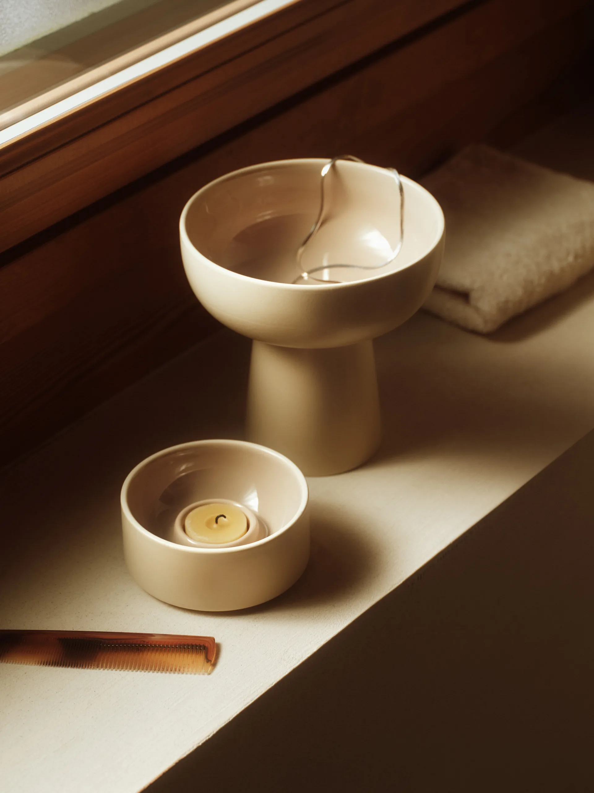 Świecznik Kirnu Ø11x5 cm, Beżowy Arabia