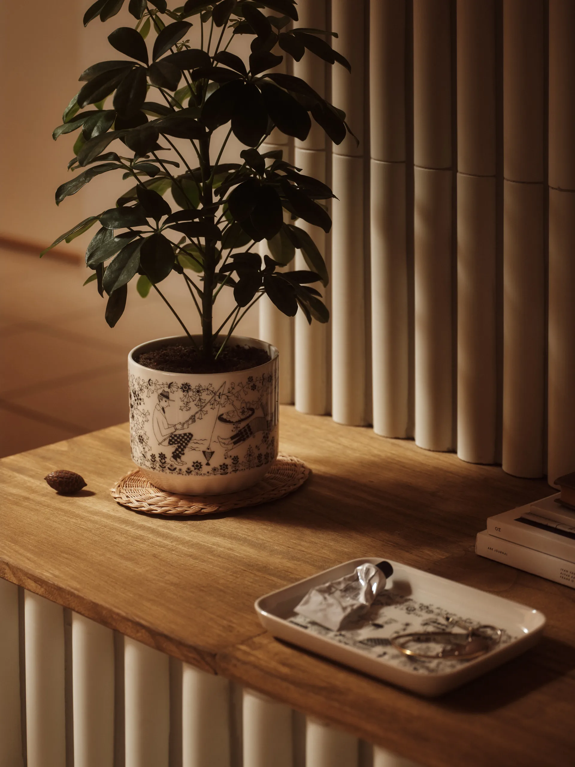 Talerz Emilia 15x19 cm, Czarno-biały Arabia