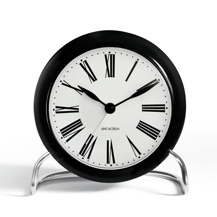 AJ Rzymski zegar stołowy - czarny - Arne Jacobsen Clocks