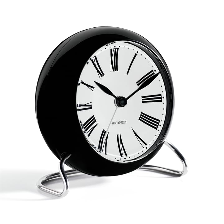 AJ Rzymski zegar stołowy, czarny Arne Jacobsen Clocks