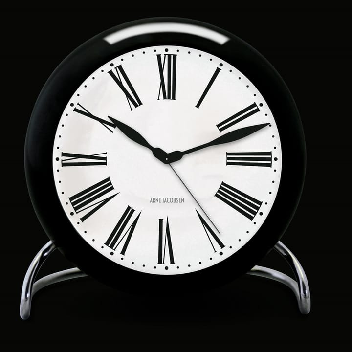 AJ Rzymski zegar stołowy, czarny Arne Jacobsen Clocks