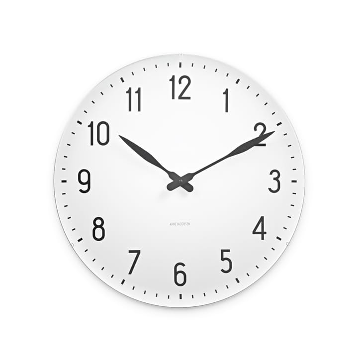 AJ Station zegar ścienny - biały, ø48 cm - Arne Jacobsen Clocks