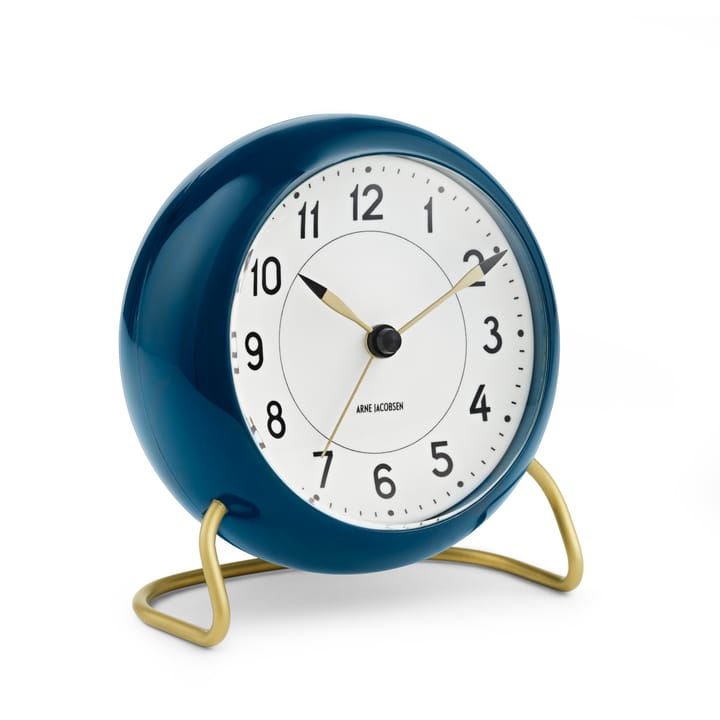 AJ Station zegar stołowy petrol blue - benzynowy błękit - Arne Jacobsen Clocks