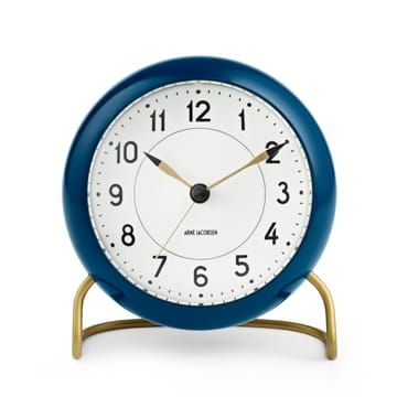 AJ Station zegar stołowy petrol blue - benzynowy błękit - Arne Jacobsen Clocks