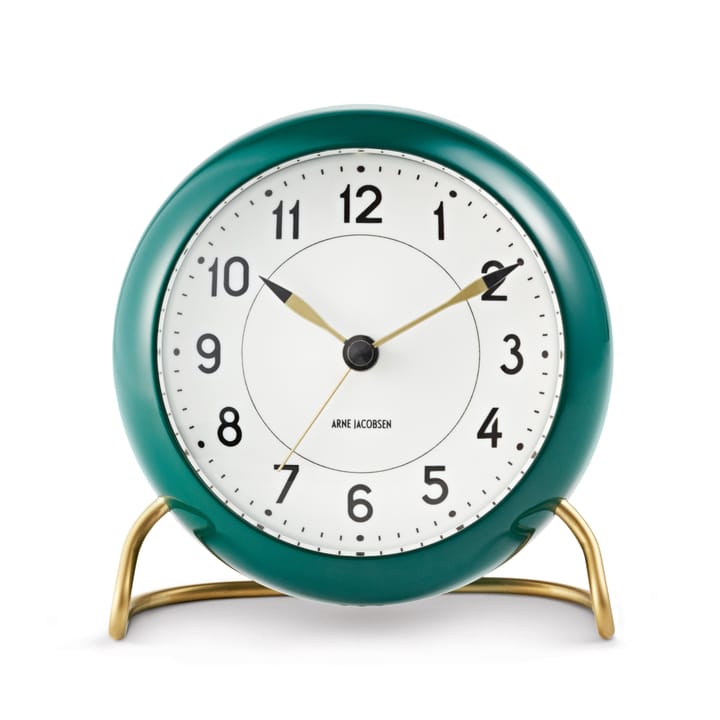 AJ Station zegar stołowy zielony, zielony Arne Jacobsen Clocks
