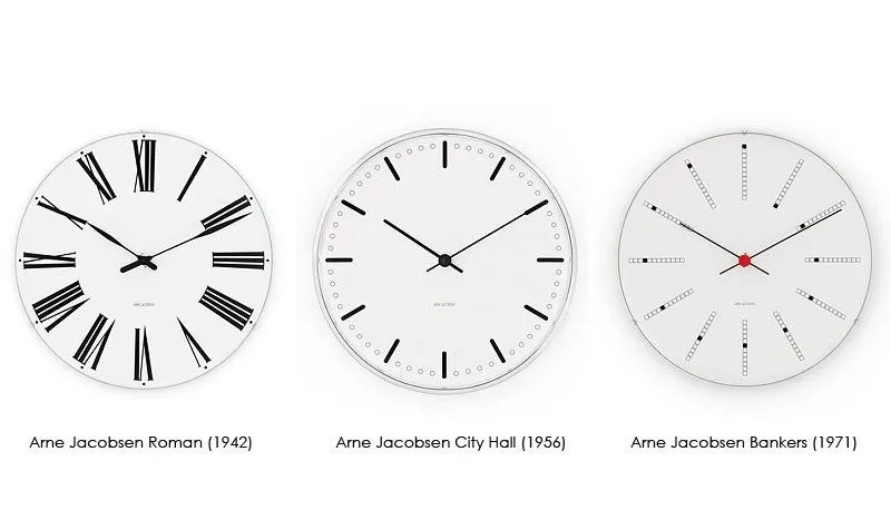 Zegar ścienny Bankers Arne Jacobsen, Ø 160 mm Arne Jacobsen Clocks
