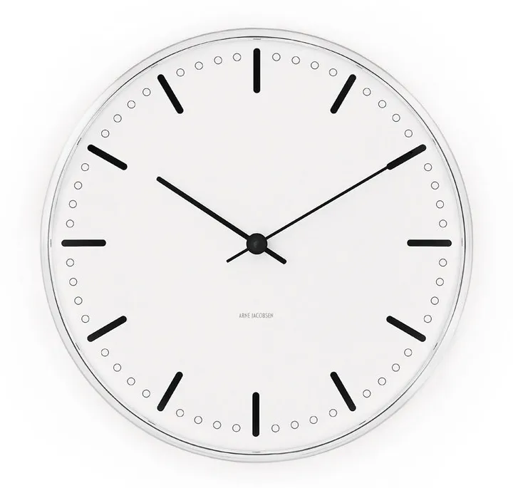 Zegar ścienny City Hall Arne Jacobsen  - Biały, Ø16 cm - Arne Jacobsen Clocks