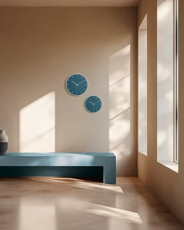 Zegar ścienny City Hall Arne Jacobsen - Niebieski, Ø21 cm - Arne Jacobsen Clocks