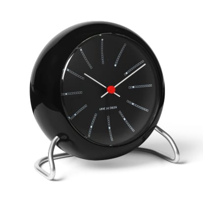 Zegar stołowy AJ Bankers - Czarny - Arne Jacobsen Clocks