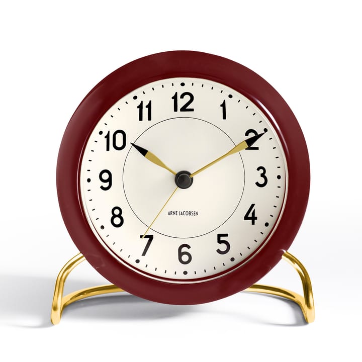 Zegar stołowy AJ Station bordowy - czerwone wino - Arne Jacobsen Clocks