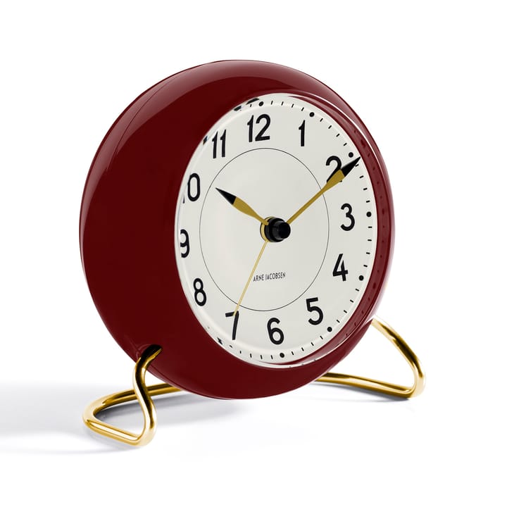 Zegar stołowy AJ Station bordowy - czerwone wino - Arne Jacobsen Clocks