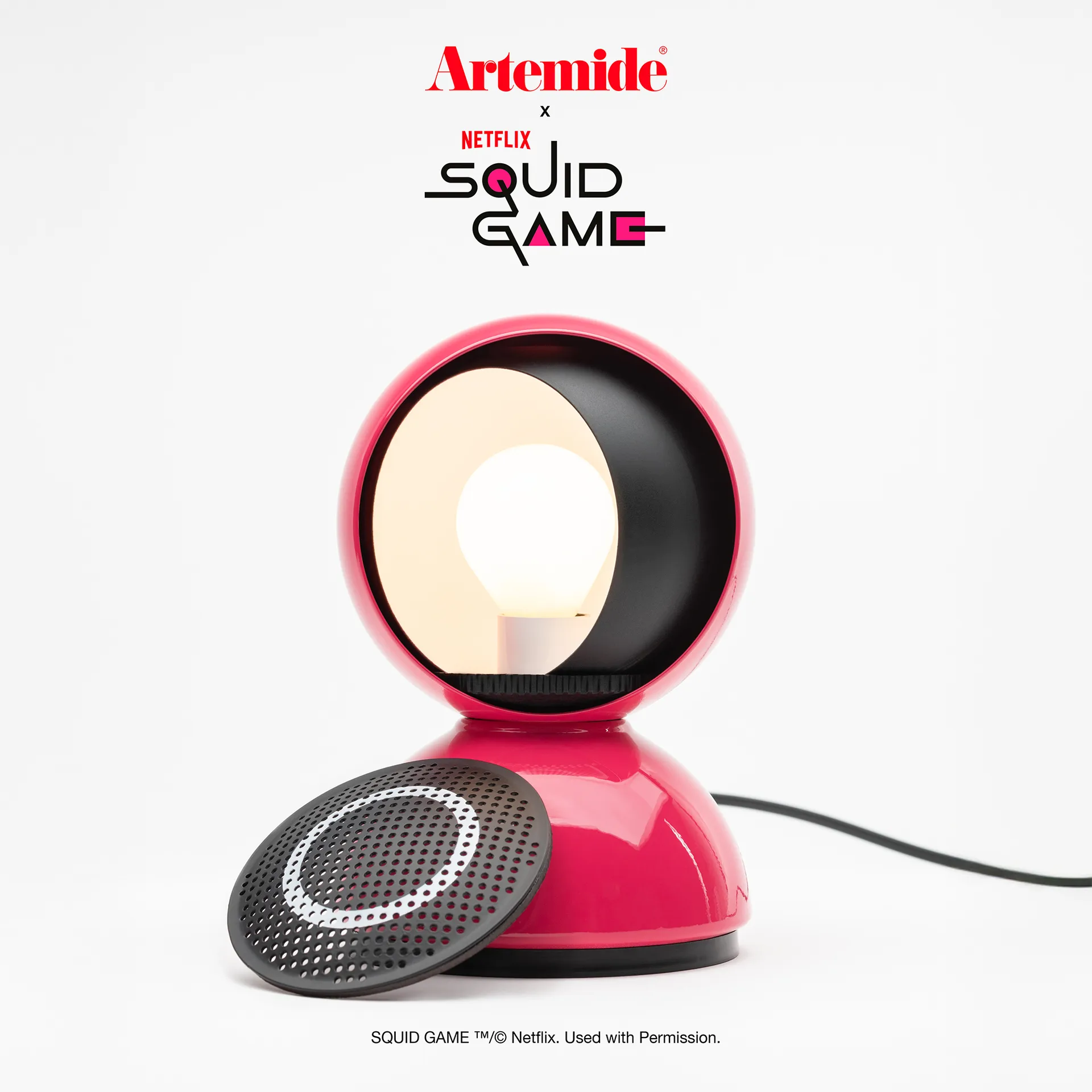 Eclisse x Squid Game Lampa stołowa Special Edition, Guard pink Artemide
