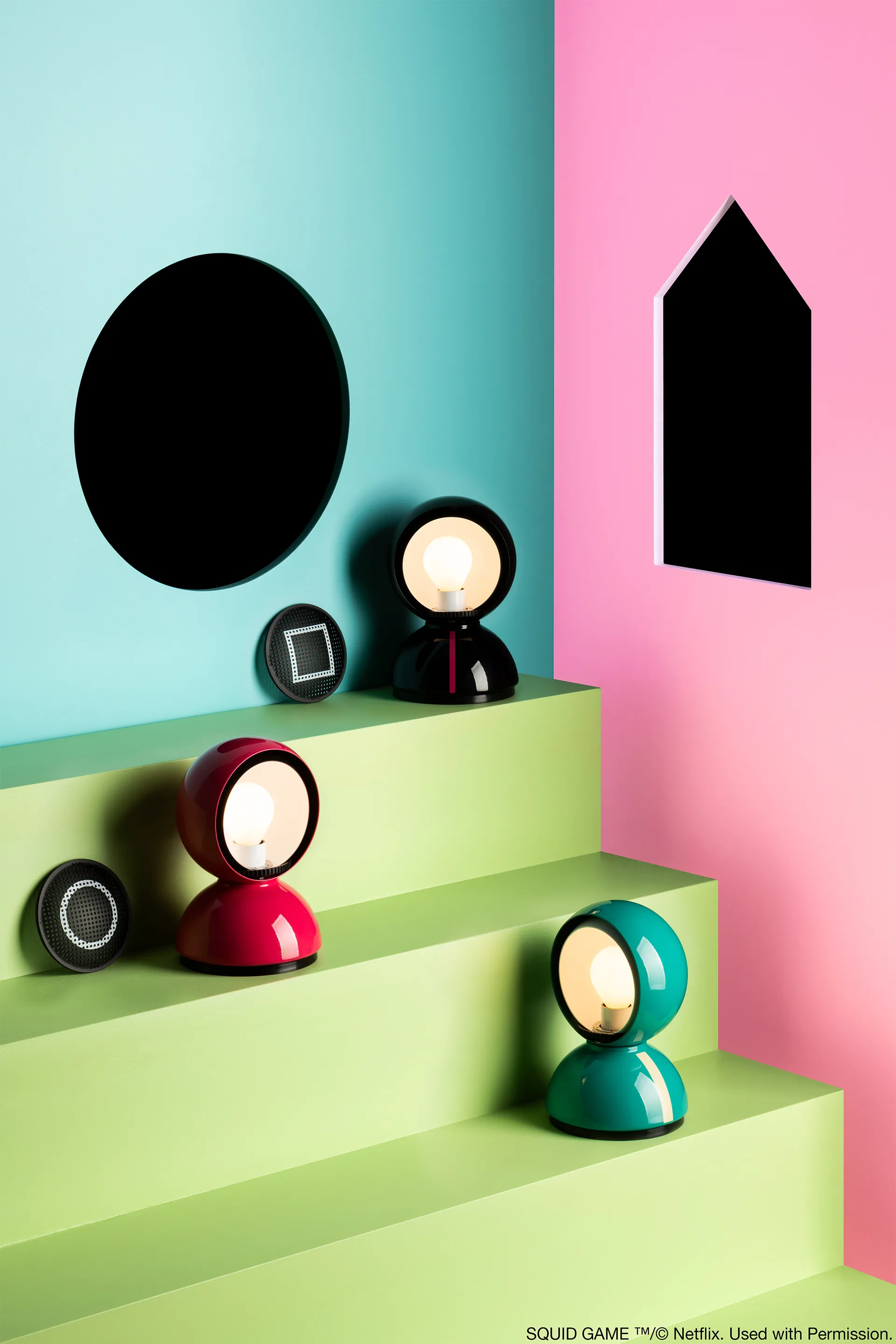 Eclisse x Squid Game Lampa stołowa Special Edition, Guard pink Artemide