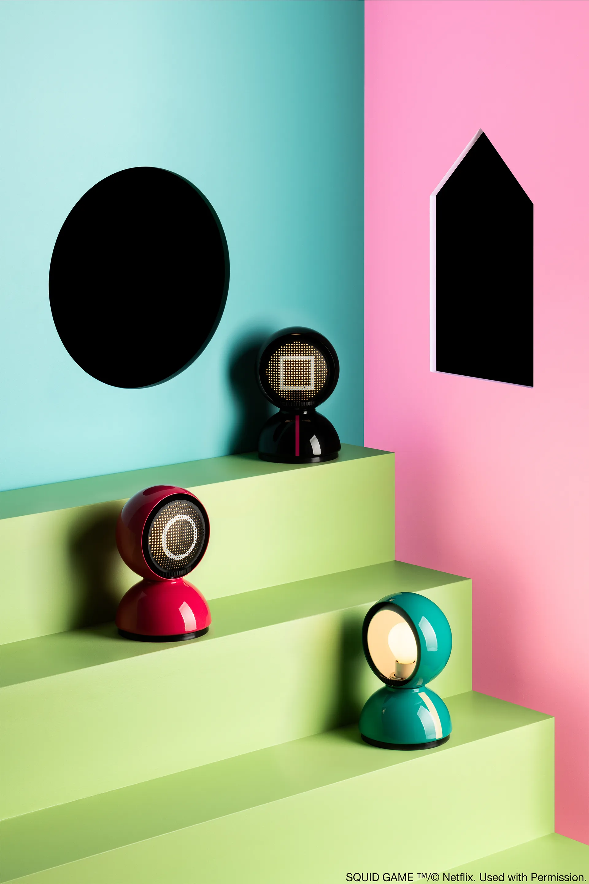 Eclisse x Squid Game Lampa stołowa Special Edition, Guard pink Artemide