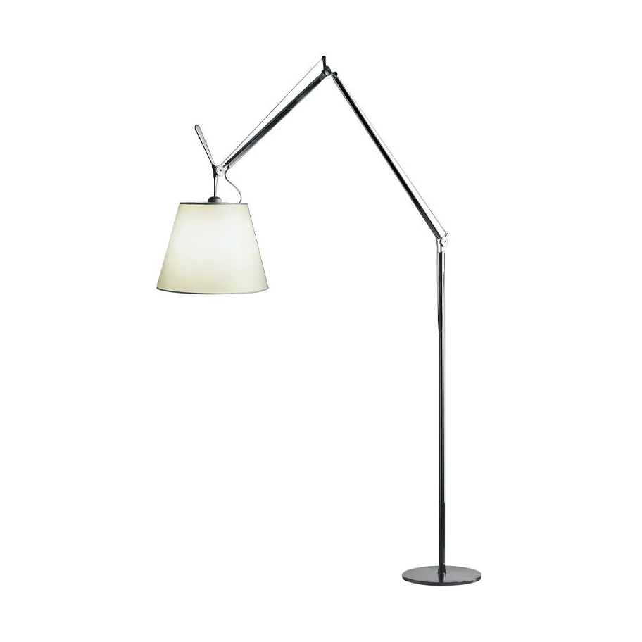 Lampa podłogowa Tolomeo Mega, pergaminowy-czarny, ø42cm Artemide
