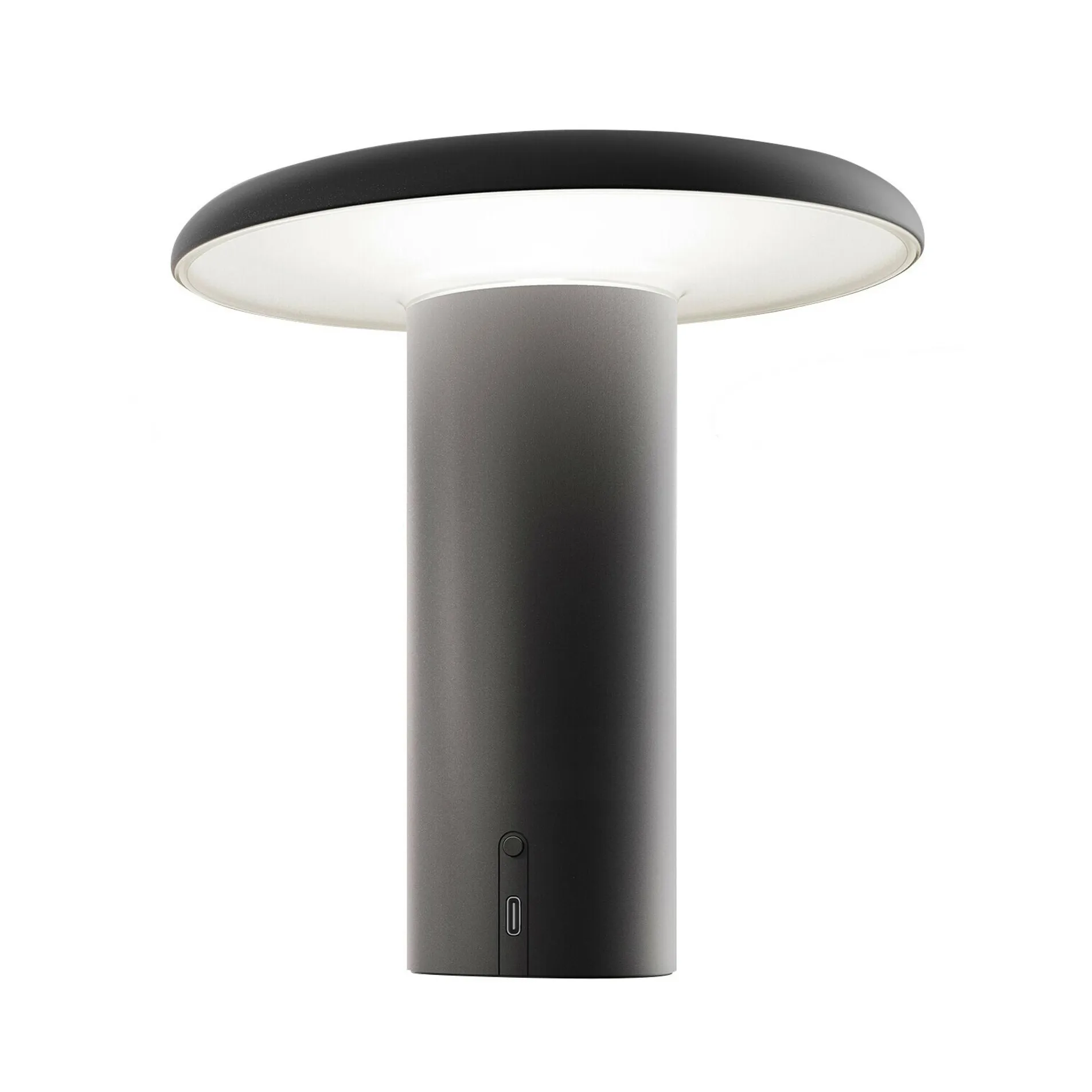 Lampa stołowa przenośna Takku 19 cm, Lakierowany czarny Artemide