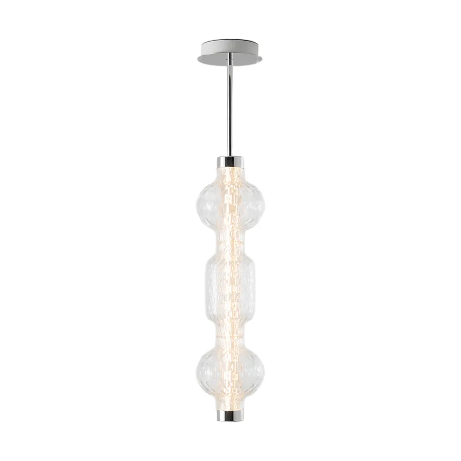 Lampa wisząca pionowa Alambicco, sterowana aplikacją, 3 szklane klosze Artemide