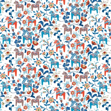 Cerata Leksand - Niebiesko-pomarańczowy - Arvidssons Textil