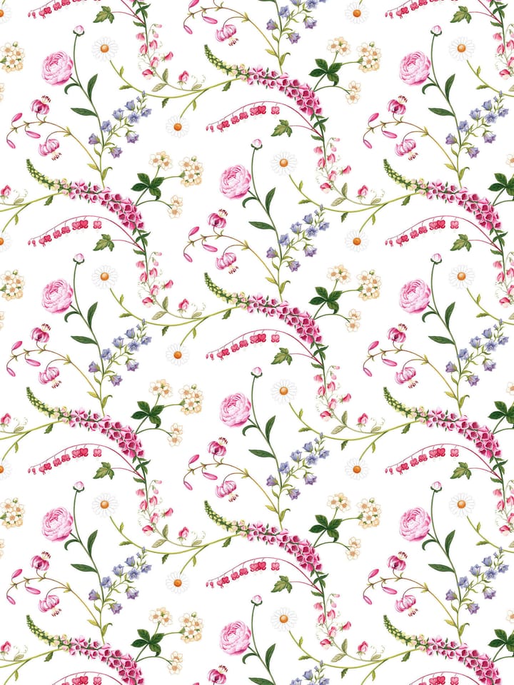 Cerata w kwiaty ogrodowe - Różowy - Arvidssons Textil