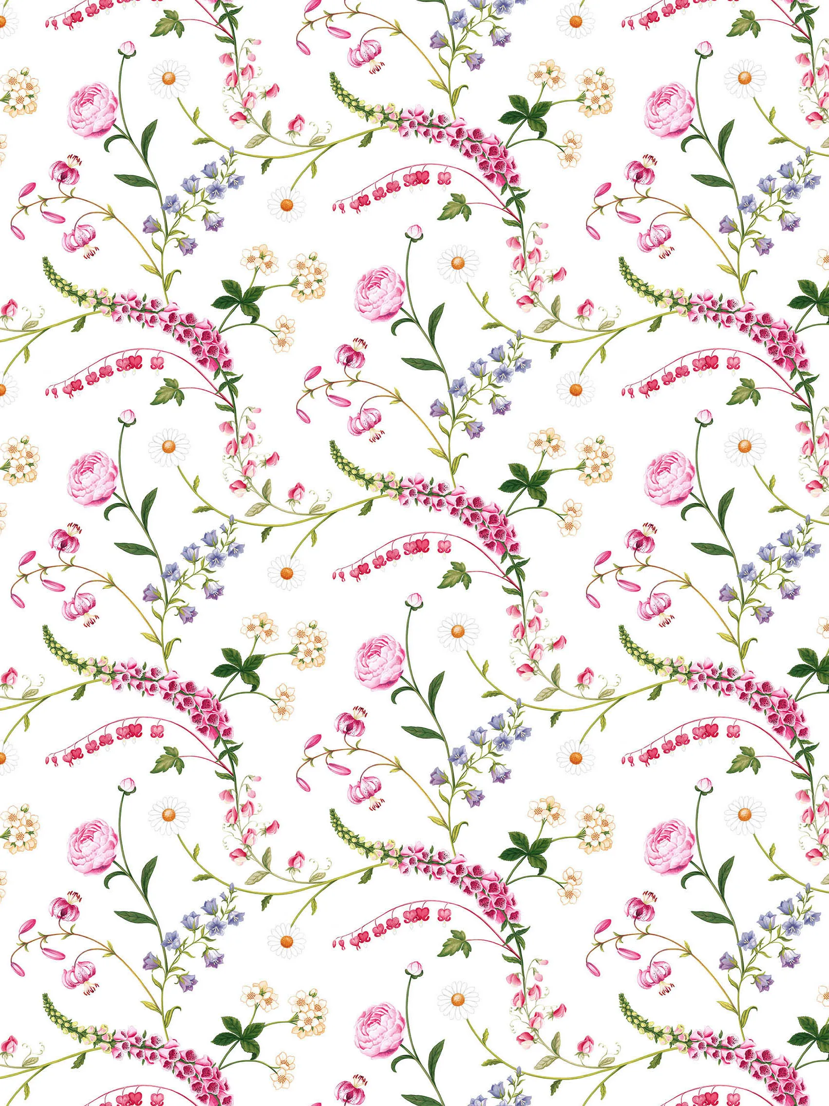 Cerata w kwiaty ogrodowe, Różowy Arvidssons Textil