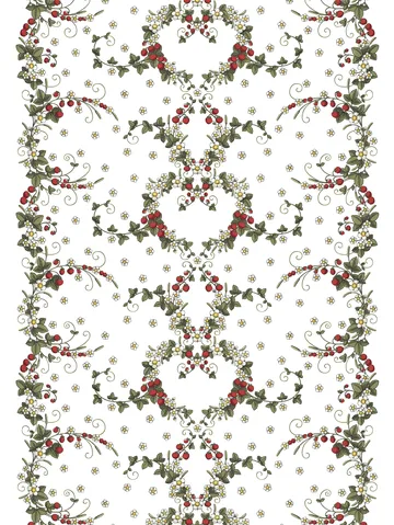 Cerata z motywem poziomek - Offwhite - Arvidssons Textil