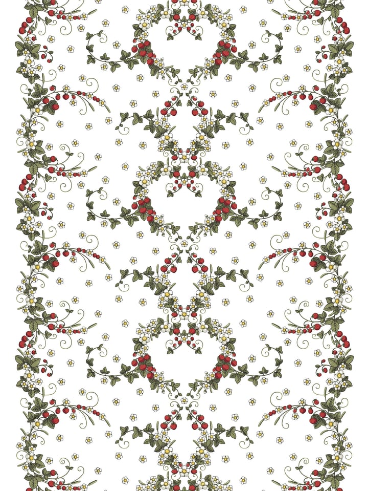 Cerata z motywem poziomek - Offwhite - Arvidssons Textil
