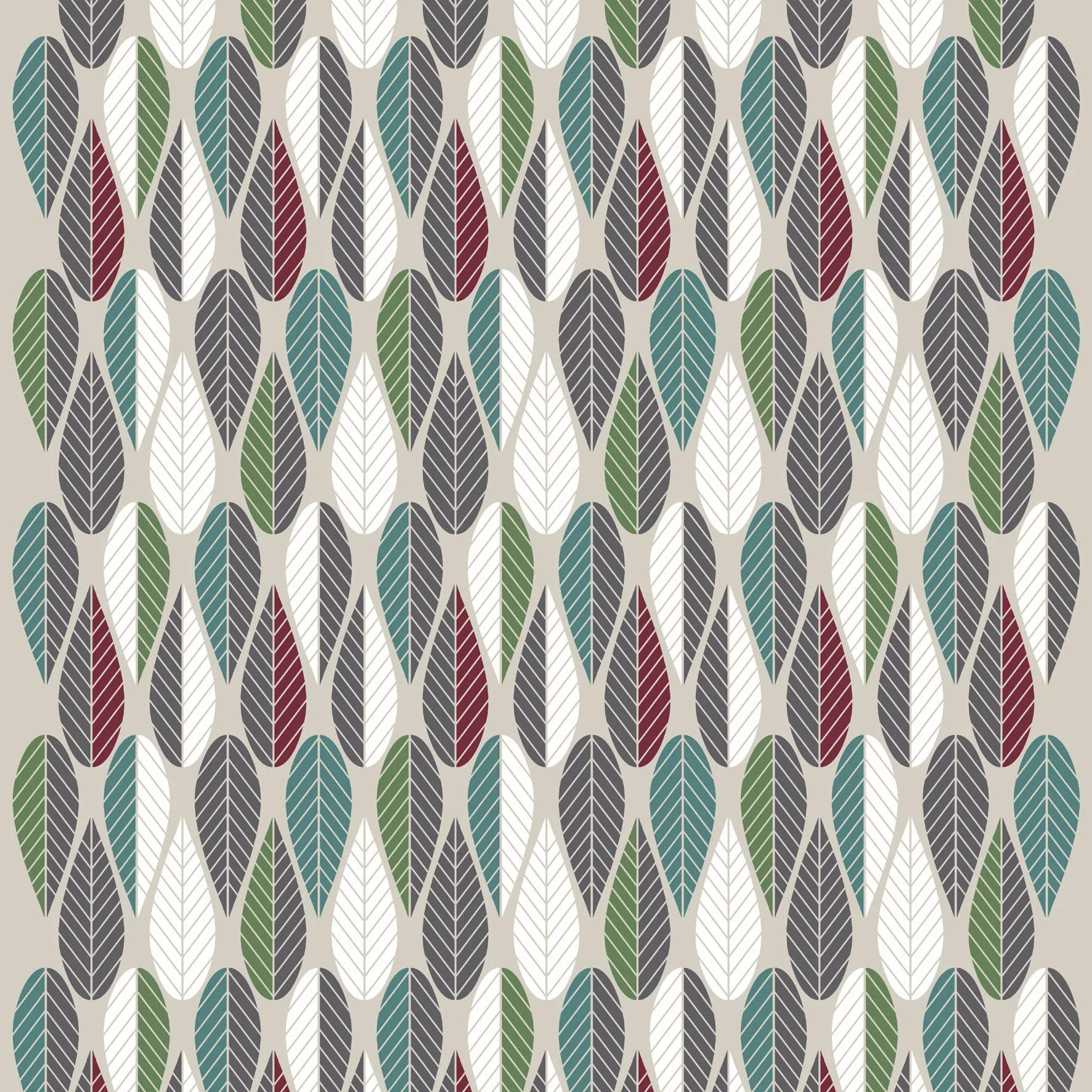 Materiał Blader, burgundowo-zielono-szary Arvidssons Textil