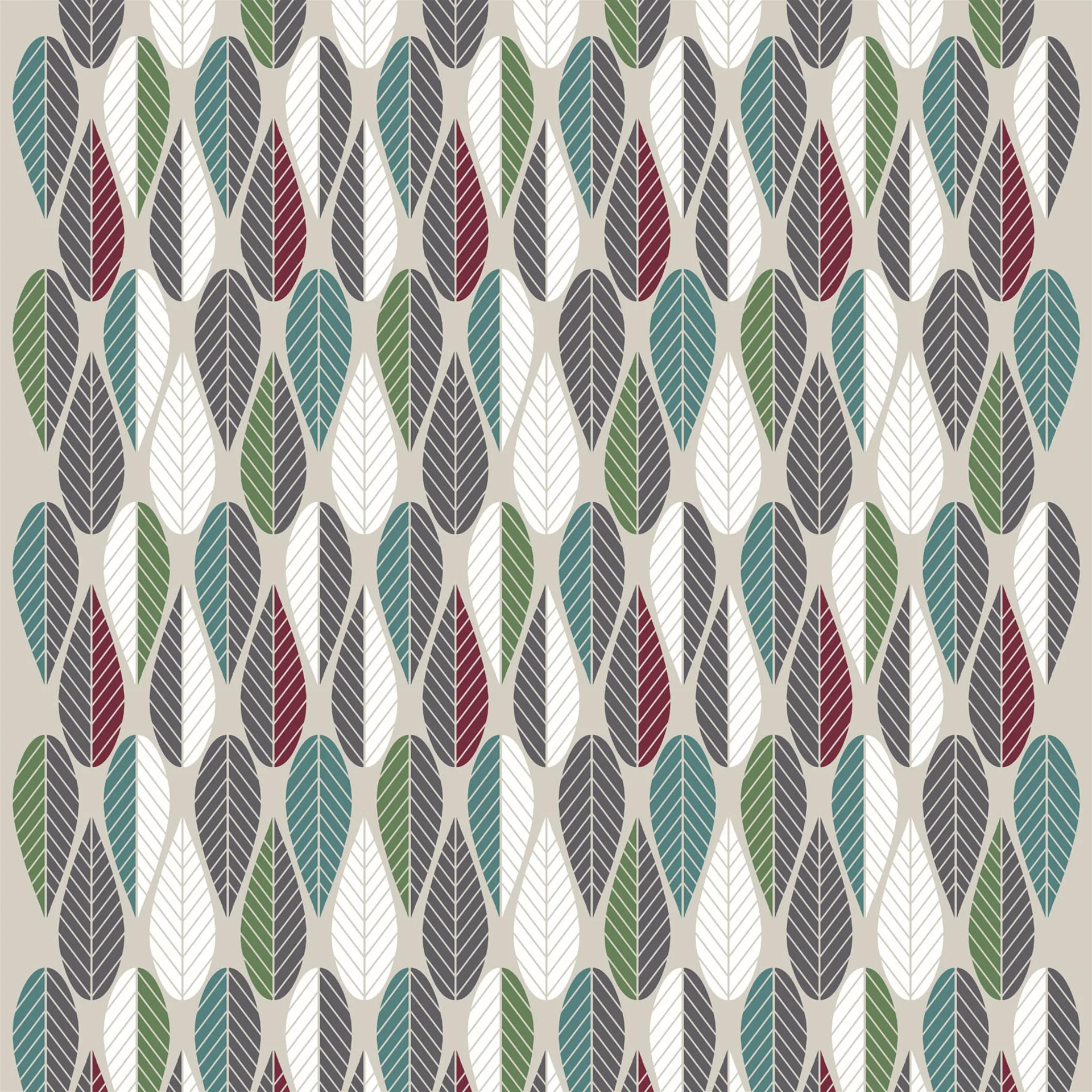 Materiał Blader, burgundowo-zielono-szary Arvidssons Textil