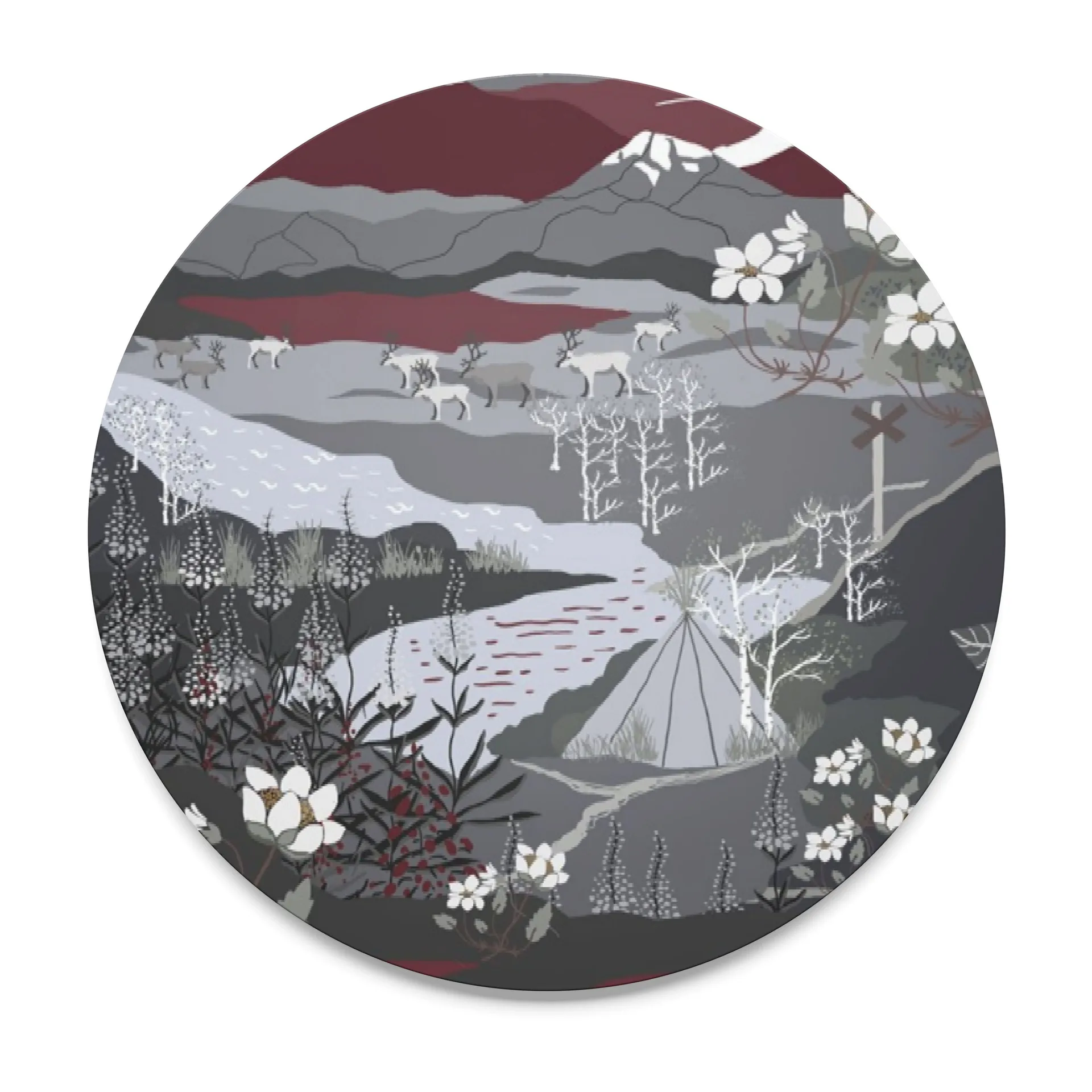 Podkładka pod gorące naczynia Fjällvandring, Szary-czerwony Arvidssons Textil