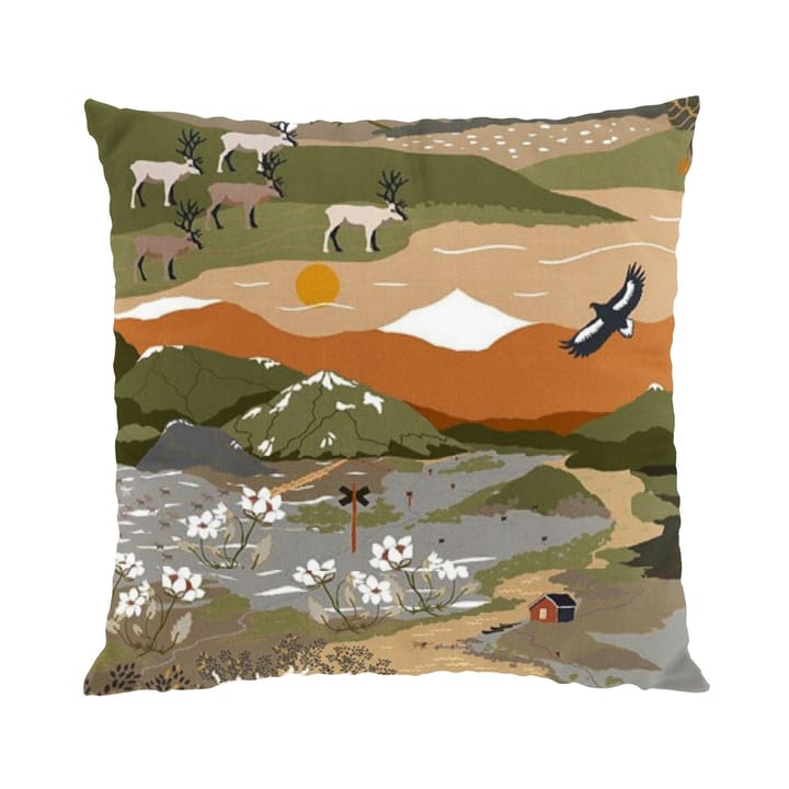 Poszewka na poduszkę Wędrówki górskie 47x47 cm - Zielono-rdzawy - Arvidssons Textil