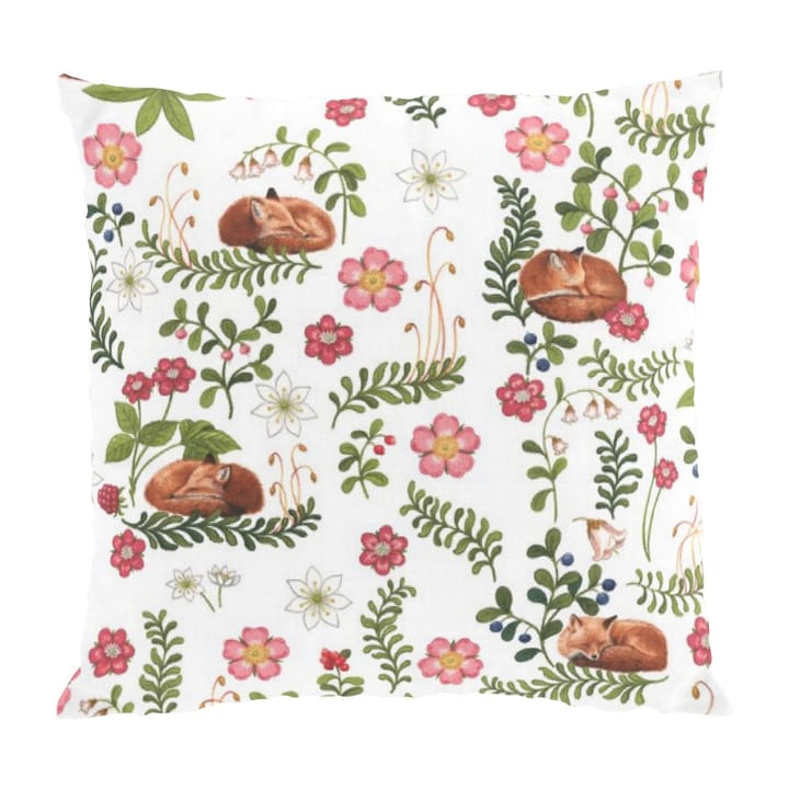 Poszewka na poduszkę z motywem śpiącego lisa 47x47 cm - Zielono-różowy - Arvidssons Textil
