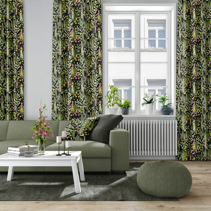 Poszewka na poduszkę z ogrodowym motywem 47x47 cm - Czarno-zielony - Arvidssons Textil