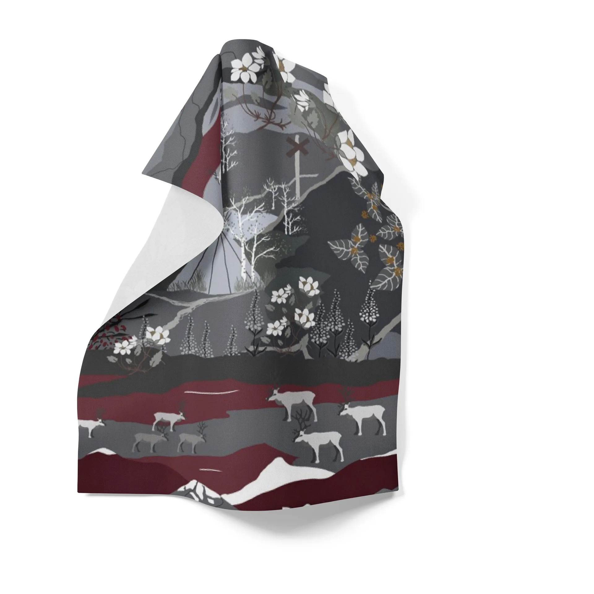 Ścierka kuchenna Fjällvandring 46x70 cm, Szary-czerwony Arvidssons Textil