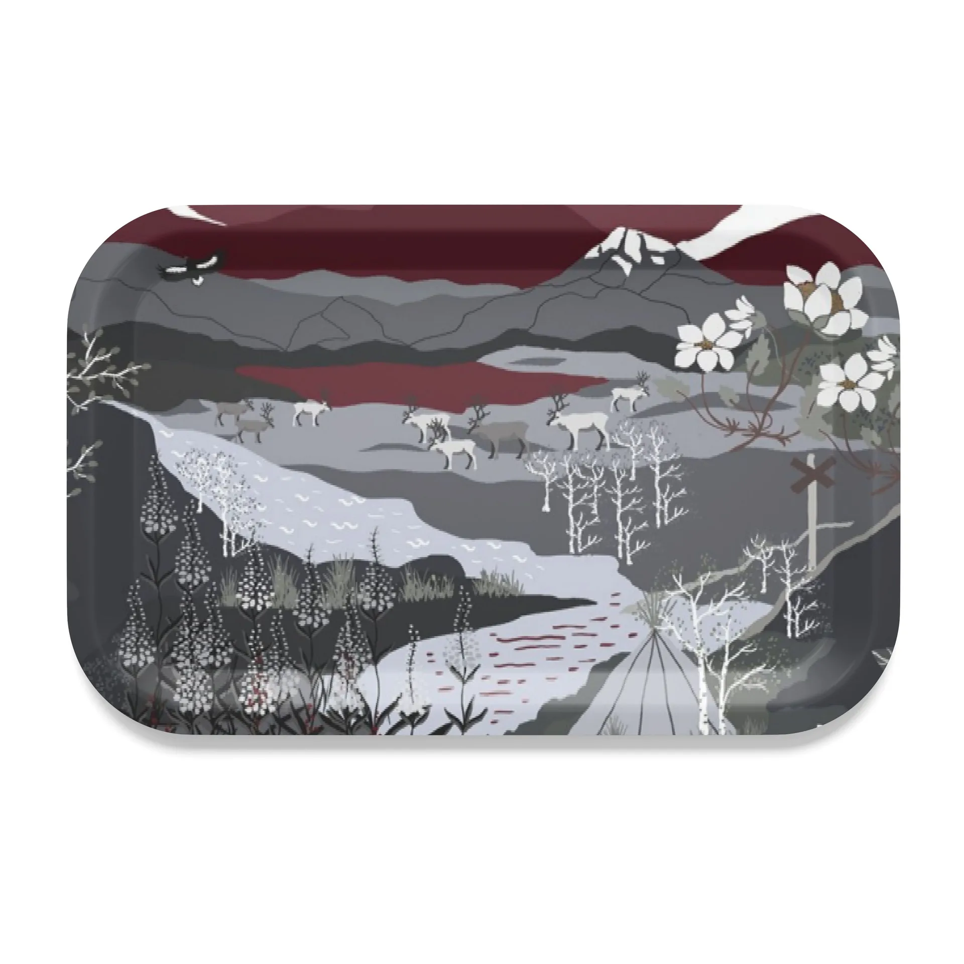Taca Fjällvandring 21x33 cm, Szary-czerwony Arvidssons Textil