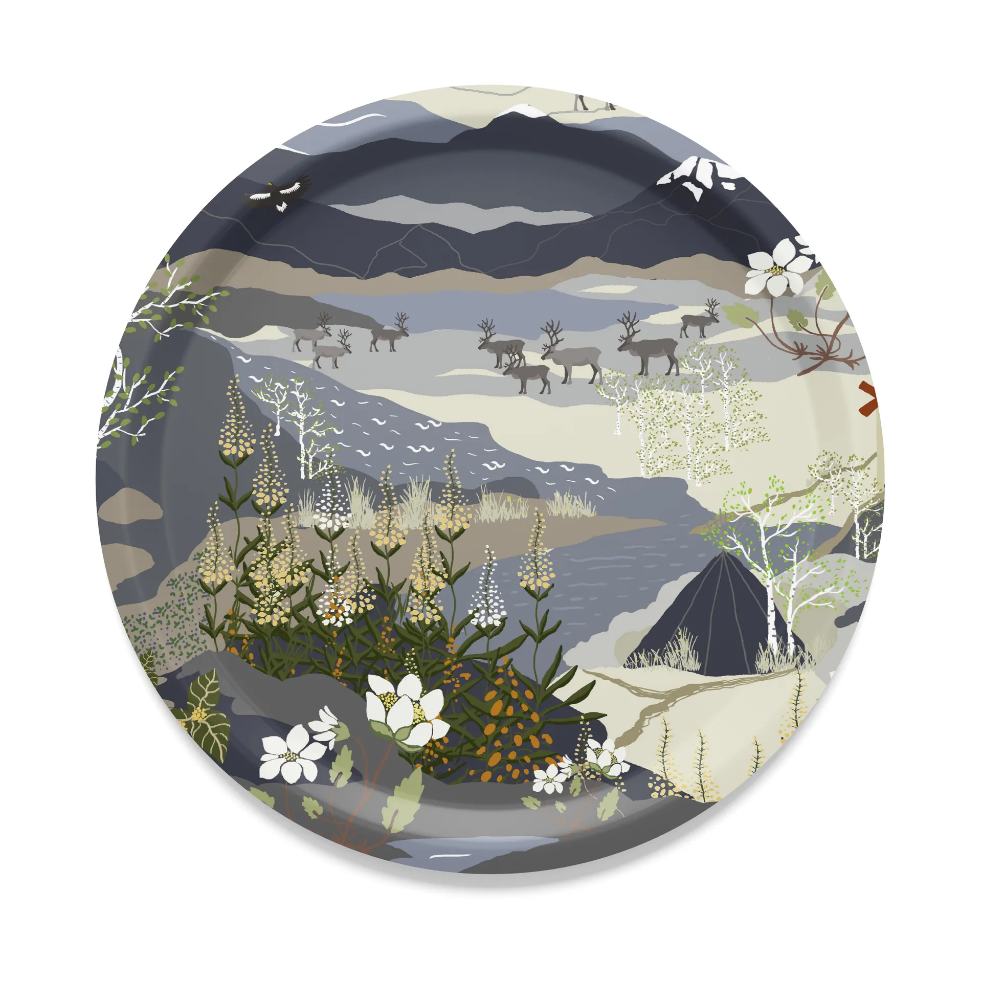 Taca Fjällvandring Ø31 cm, Niebieski Arvidssons Textil