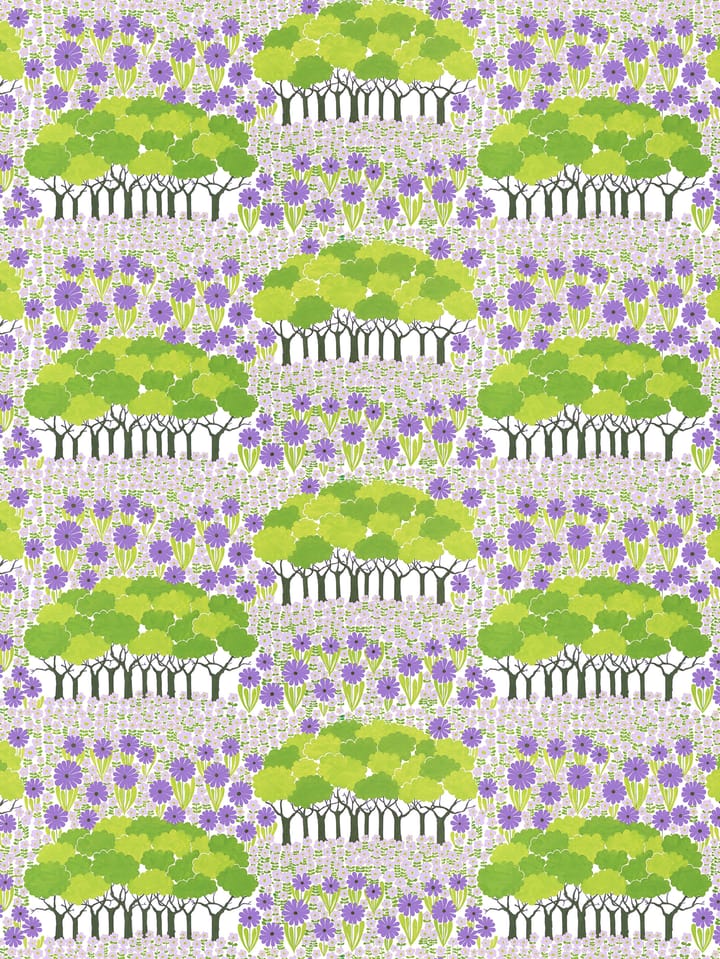 Tkanina Allé - Zielono-purpurowy - Arvidssons Textil